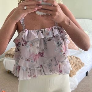 Floral cropped blouse